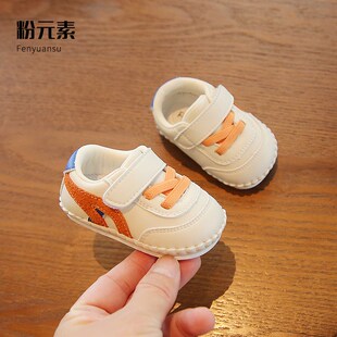 婴幼儿学步鞋春秋6一12月婴儿鞋子男软底J防滑一岁女宝宝鞋子秋冬