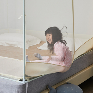 新款家用蚊帐蒙古包免安装1.5米1.8m床儿童防摔支架固定方便拆洗