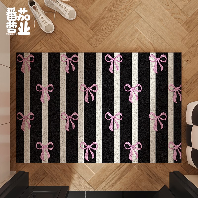 可爱丝圈入户门垫家用耐脏耐磨猫砂盆垫子进门蹭脚除尘地垫玄关垫