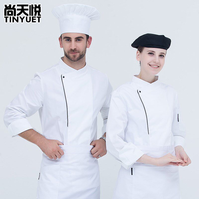 酒店西餐厅厨房厨师工作服七分袖厨师服长袖秋冬后厨服装长袖男女