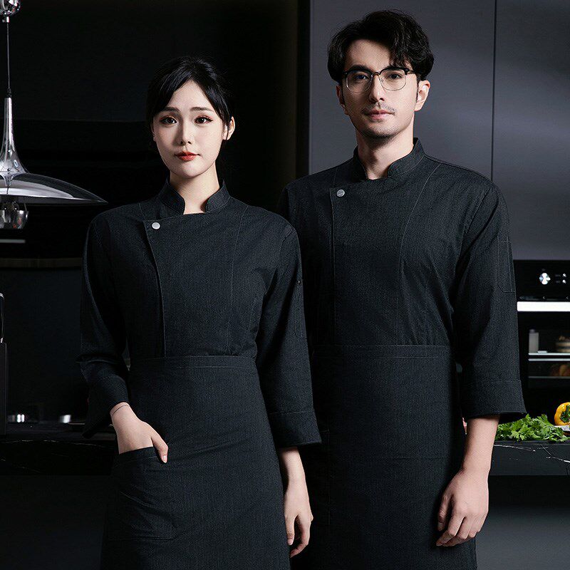 厨师工作服透气长袖春秋餐饮酒店服装定制女士厨房面点烘培食堂