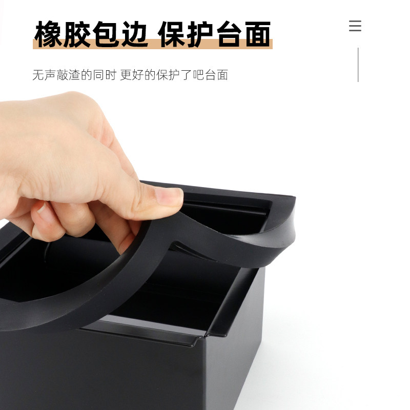商用吧台钳入式意式咖啡无底渣桶不锈钢敲渣盒桌面镶入咖啡粉渣盒