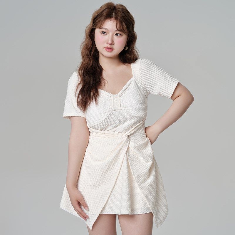 大码泳衣女胖mm20n0斤显瘦遮肉无钢圈大胸显钢托遮肚微胖温泉裙式