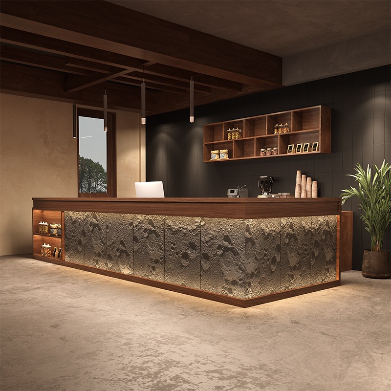 定制高级感餐饮店酒店奶茶台球厅C饭店面馆吧台柜收银台前台桌接