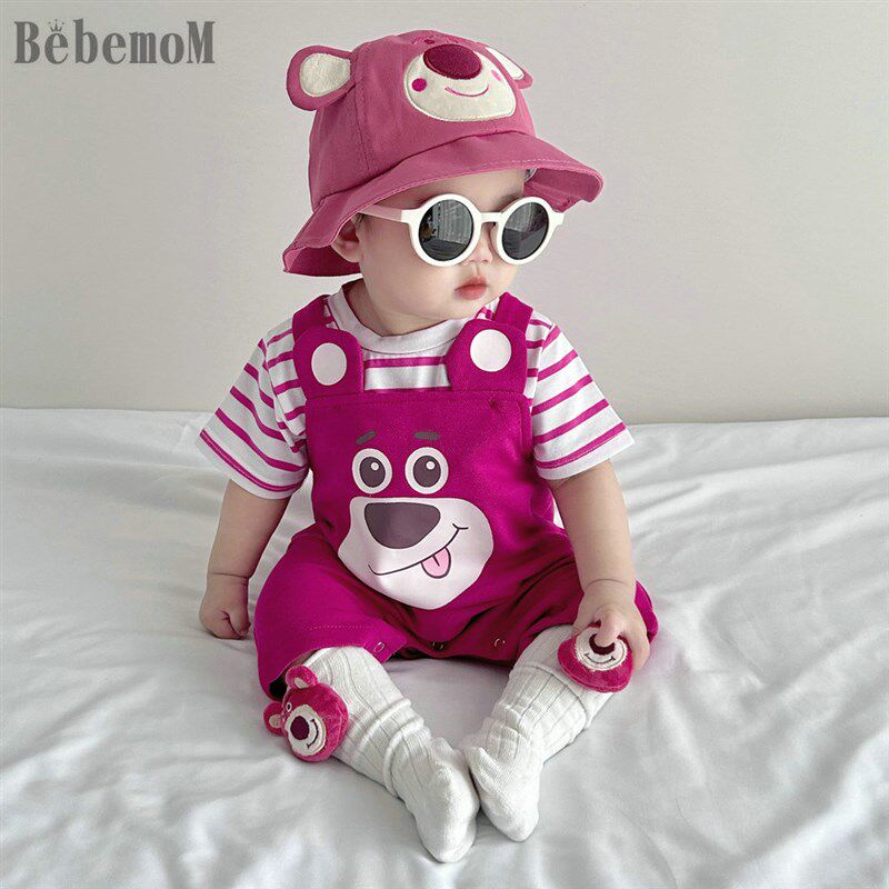 韩版男女宝宝套装夏装新款婴儿背带裤两件套小童套装洋气潮