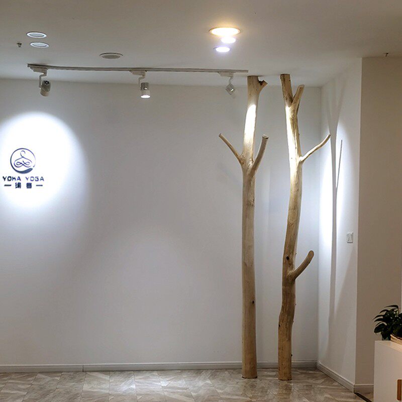 原木去皮粗木造型干树枝装饰玄关酒店服装N店摆件隔断屏风背景墙