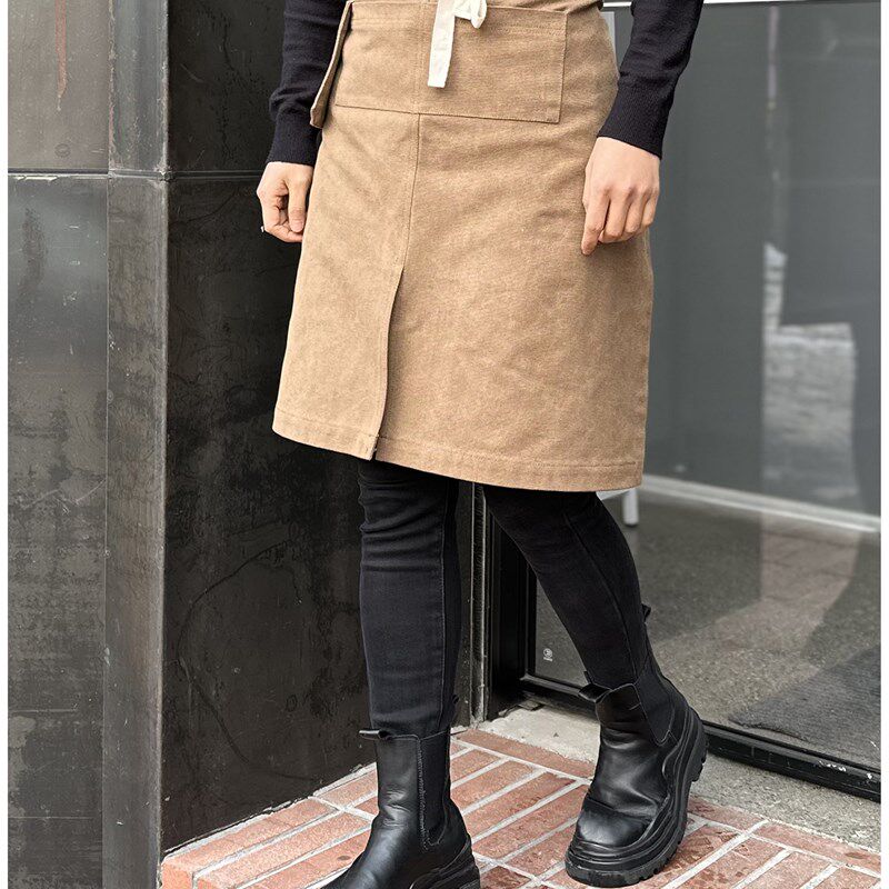 半身围裙耐磨防污女工作服一片式理发咖啡师化妆师定制logo印字男