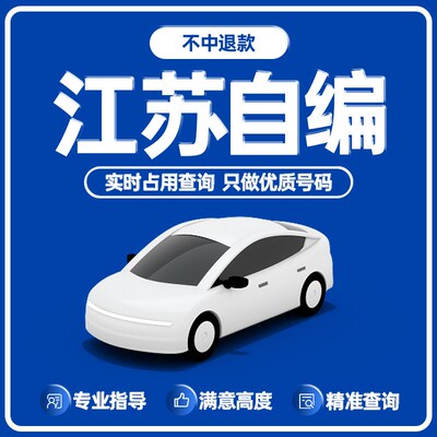 江苏南京苏州无锡宿迁常州新能源汽车12123自编油V车自选车牌选号