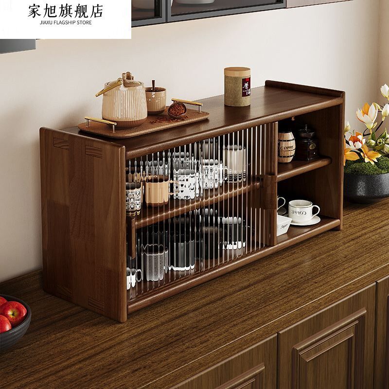 桌面博古架茶具茶杯茶叶置物柜茶碗收纳层I架实木中式防尘储物小