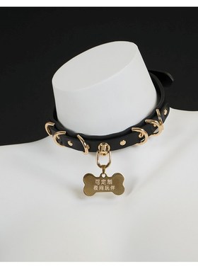 夜间玩伴 项圈男女m脖戴吊牌颈链定制刻字多色外出k9可调节choker