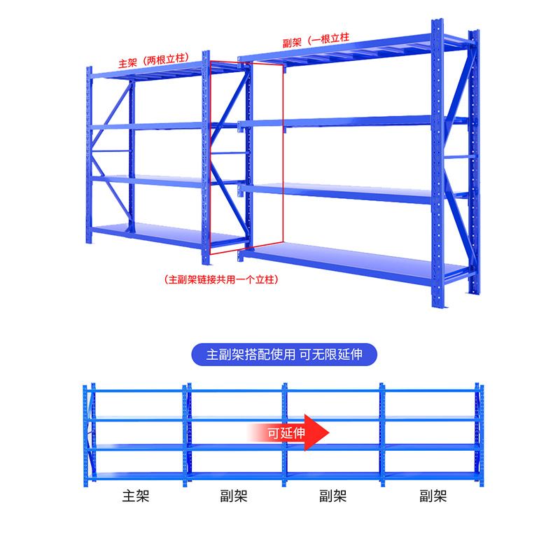 新款促仓库货架多层轻型中型重型置物架家用库房铁架仓储架超市快