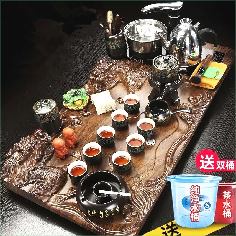 茶具茶台一整套实木茶盘一体紫砂功夫套装家用客厅V全自动电磁炉