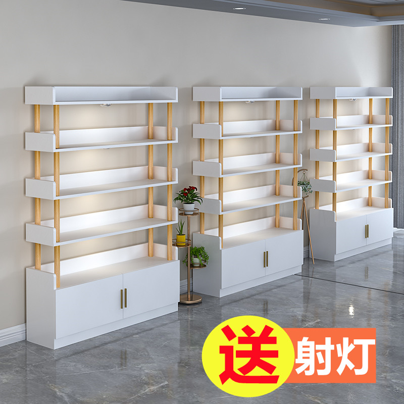 化妆品展示柜产品展示架白色陈列柜商用鞋架P美甲展柜美容院货架