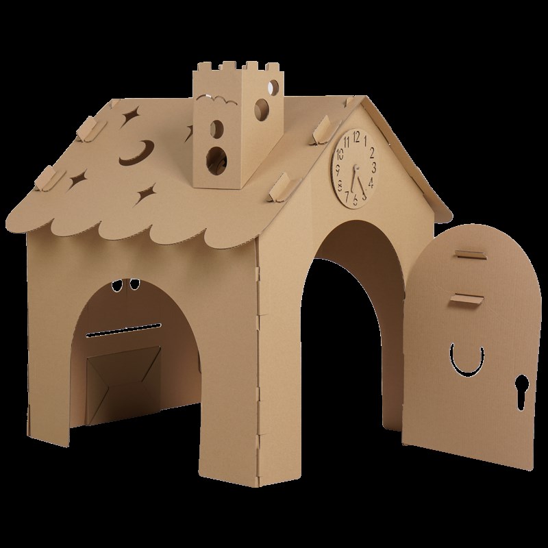 益智玩具幼儿园区角纸板小房子纸箱儿童手工制作材料包玩具屋帐篷