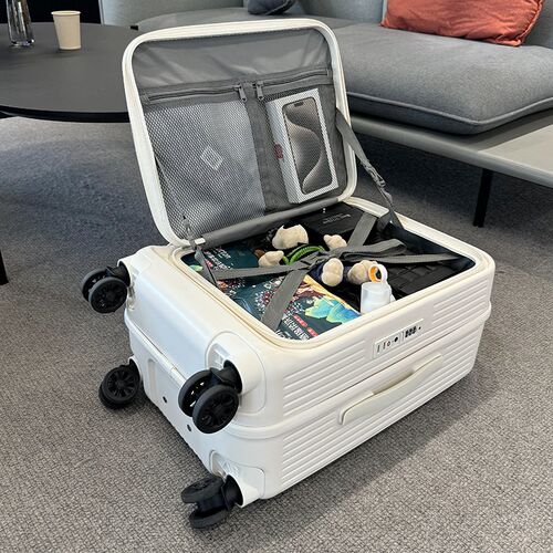 前开口行李箱e女20寸登机箱新款侧开盖拉杆箱24静音刹车轮PC材质2