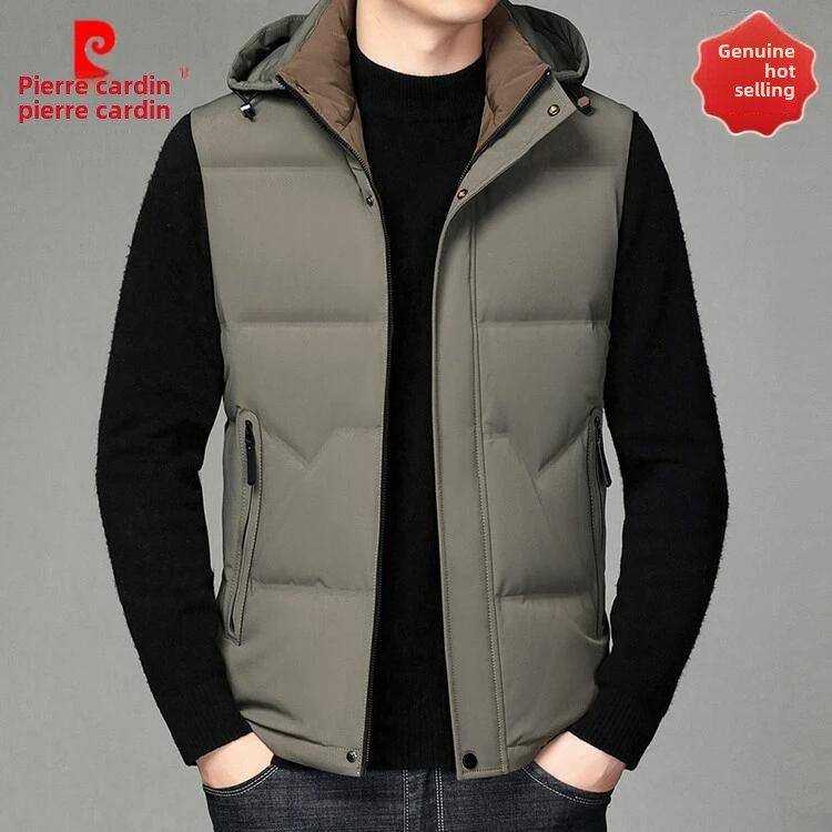 皮尔卡丹男士羽绒背心秋冬新款暖背心高端商务可拆卸连帽背心,男装,常规马甲,淘宝优惠券,粉丝福利购,淘宝优惠卷