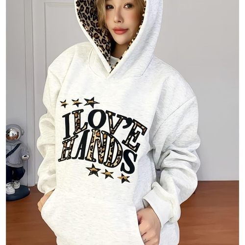 HandSeven高街刺绣字母连帽卫衣