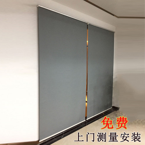 定制办公室卷帘窗帘全遮光隔热防晒卷拉式阳台卫生W间遮阳帘深圳