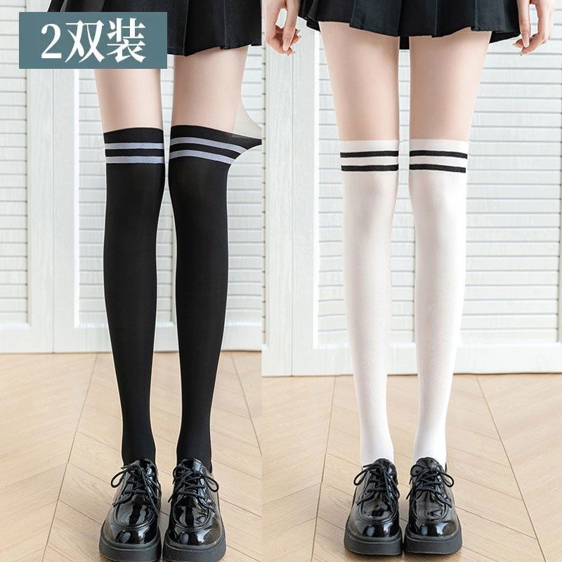 黑白条纹假两件拼接打底连裤袜女假小腿假过膝学院风薄款双色丝袜,女士内衣/男士内衣/家居服,连裤袜/打底袜,淘宝优惠券,粉丝福利购,淘宝优惠卷
