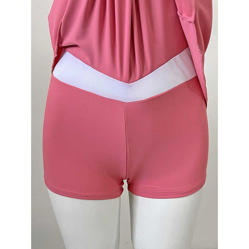 高颜值美背辣妹少女露背连体泳衣女挂脖保守遮肚子平角裤裙式泳装