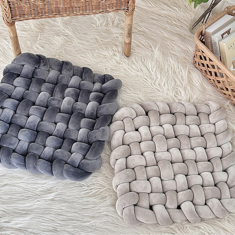 ins风网红简约柔软家居客厅沙发靠枕床头靠垫手工编织榻榻米坐垫