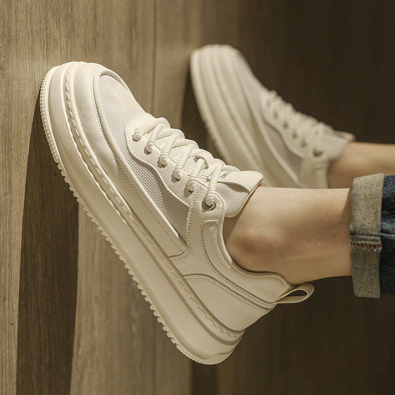 板鞋男士夏季薄款男鞋网面透气休闲鞋子男款单网高级感软底小白鞋