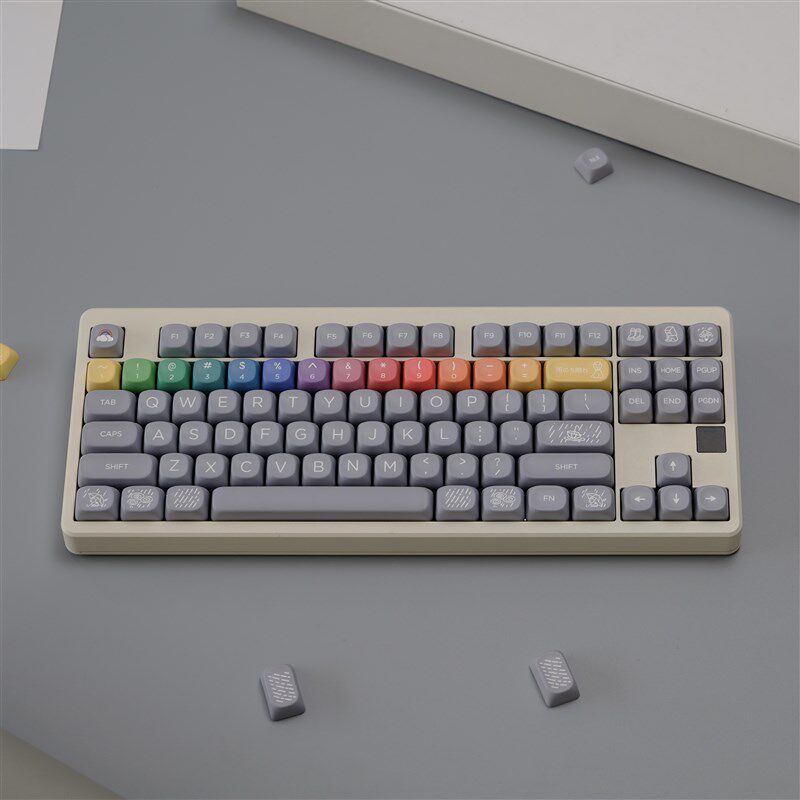 雨后键帽MOA高度PBT热升华前行者迈从磁轴 wooting F99 104 F87