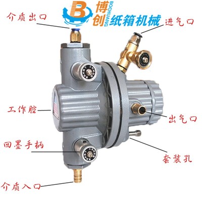 气动单向隔膜泵纸箱水墨印刷机配件吸墨泵油墨泵耐腐蚀单向隔膜泵
