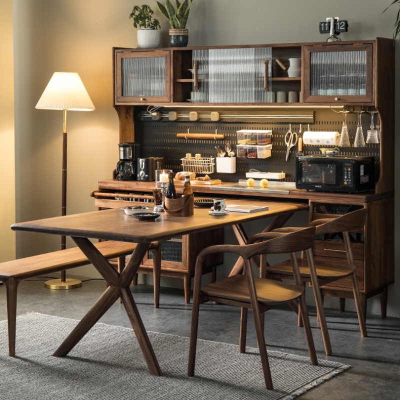 北美黑胡桃木大板升降桌面板原木整板茶桌茶台书桌实木板桌板定制