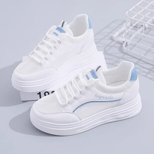 小白鞋女2025新款爆款夏季网面透气镂空薄款网鞋软底女鞋运动板鞋