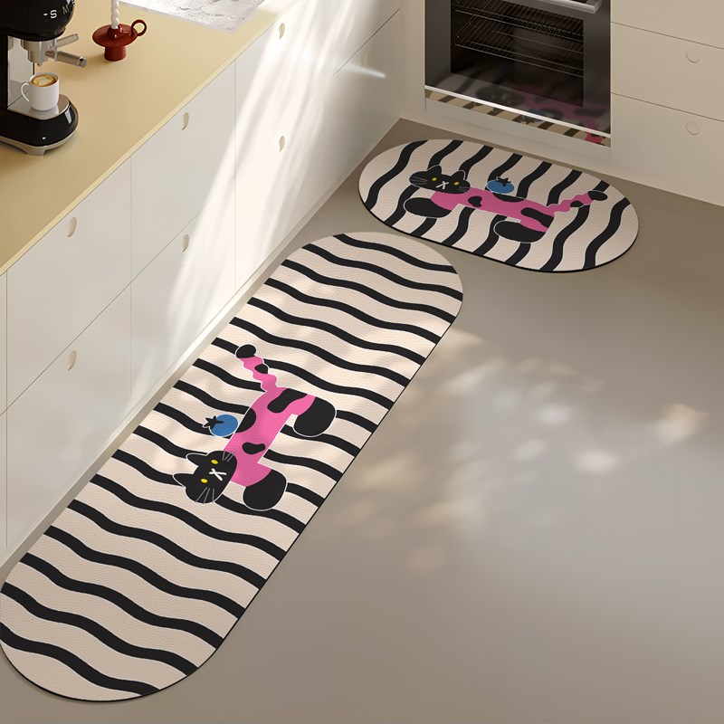 卡通厨房地垫防滑防油可擦免洗耐脏家用防水防油厨房脚垫地面铺垫