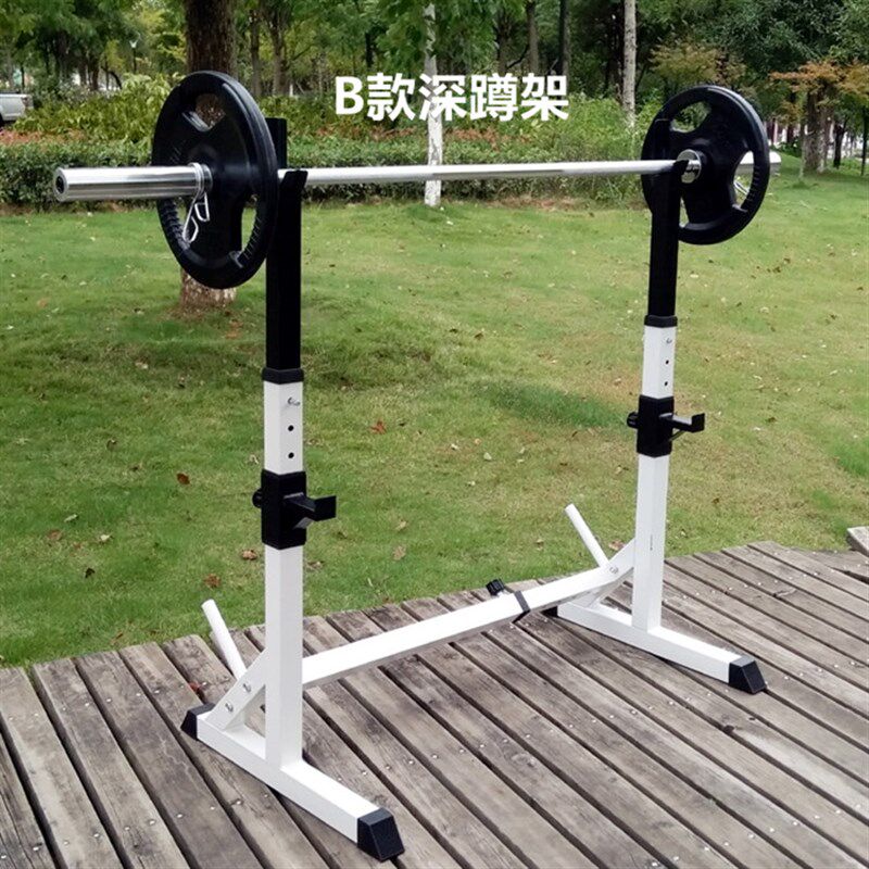 杠铃架连体式深蹲架 家用健身举重床杠铃卧推架 可调节深蹲架包邮