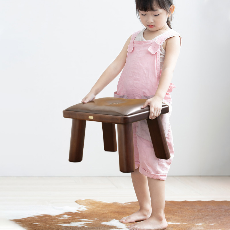 实木小凳子矮凳皮墩子换鞋凳儿童茶几客厅家用小板凳沙发脚凳方凳