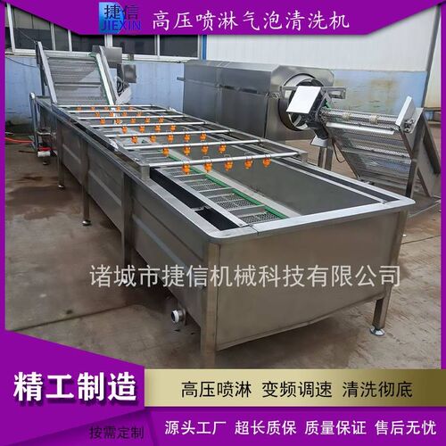 全自动喷淋式水果蔬菜清洗机 商用净菜加工流水线 酱菜.气泡清洗
