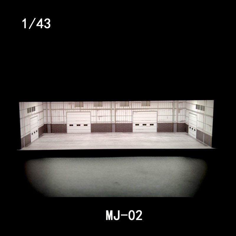 1/43停车场景模型 小收纳盒 合金车模收藏拍照 展示盒带灯光防尘