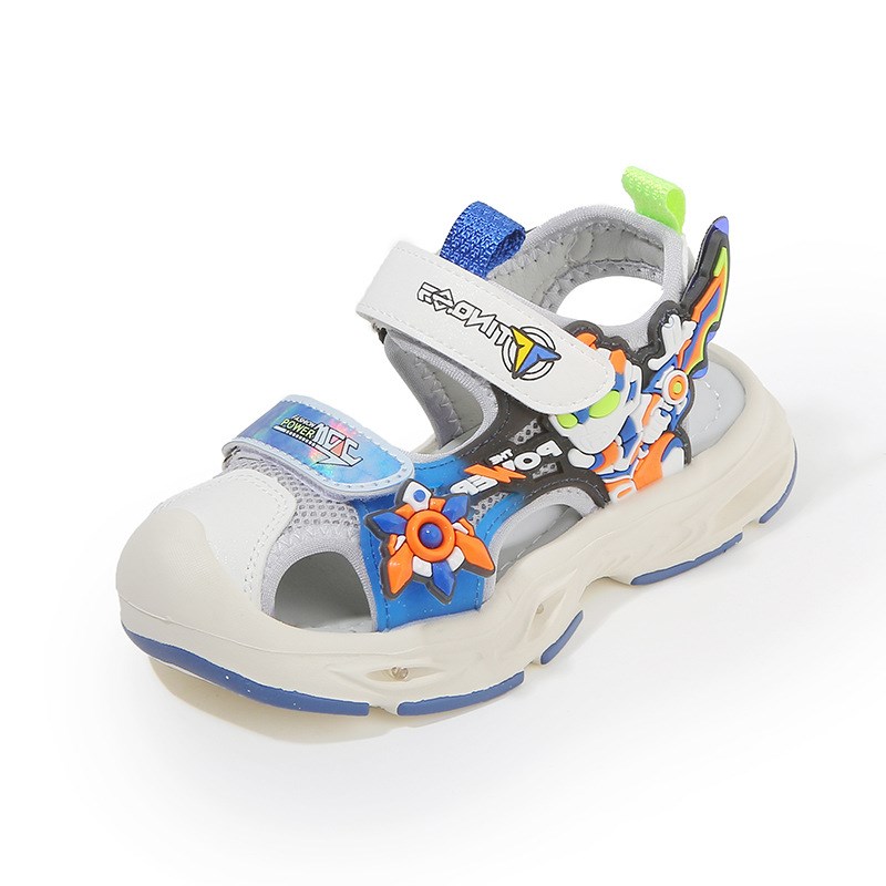 亮灯儿童凉鞋2025新款潮男小童夏季沙滩鞋软底幼儿园宝宝运动凉鞋