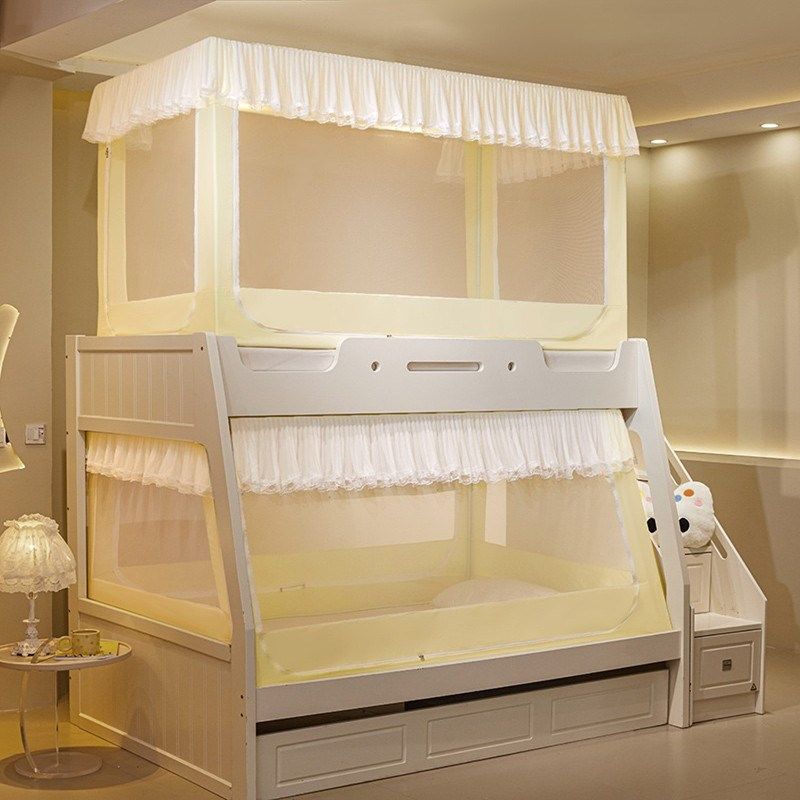 可伸缩子母床蚊帐高低床遮光床帘一体上下床儿童双层床梯形带书架,床上用品,蚊帐,淘宝优惠券,粉丝福利购,淘宝优惠卷
