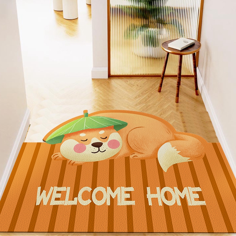 卡通橘猫入户门地垫可裁剪pvc免洗门垫门口进门玄关皮革新款脚垫