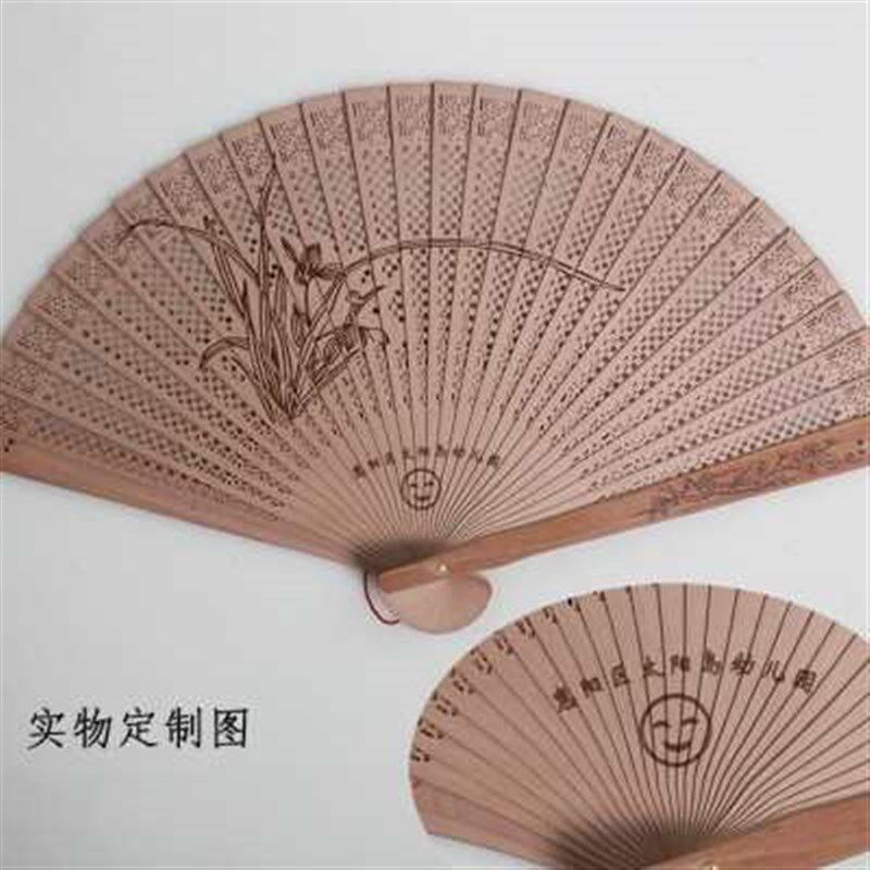 定制logo竹扇小礼品折扇u香木扇高档缅木檀香扇工艺扇子带木盒扇