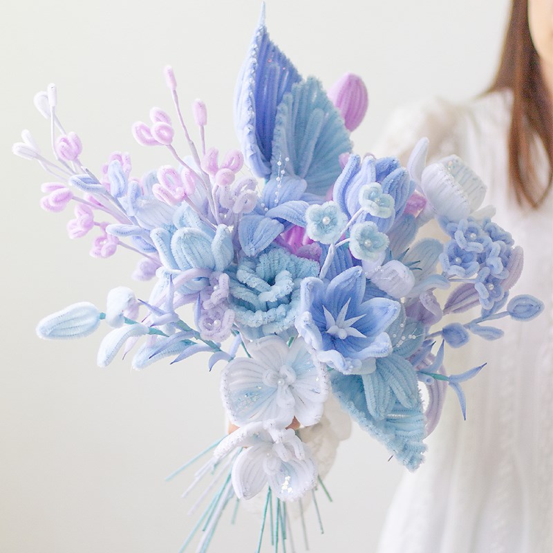 扭扭棒手工花束抱抱桶成品diy材料包送女友送闺蜜生日教师节礼物