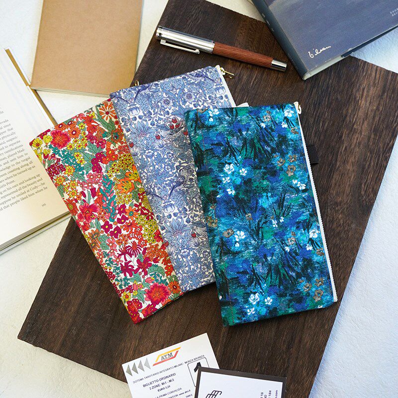 TN拉链收纳袋 liberty塔纳棉旅行手帐本配件TN标准款手帐票据收纳