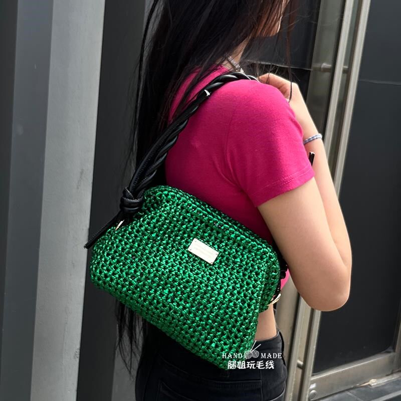 金属线挎包diy编织材料包布条线闭口包手工编织女包单肩手提包