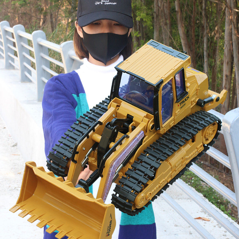 超大号遥控铲车电动推土机玩具男孩可充电L无线儿童工程车汽车模