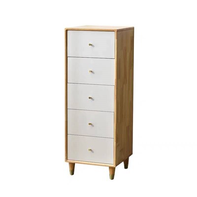 实木夹缝收纳柜抽屉式卧室原木色五斗柜缝隙床边储物超窄边柜立柜