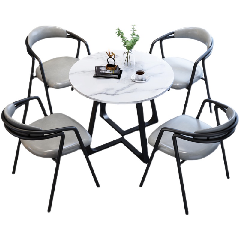 简约接待桌椅组合谈判洽谈桌商务用店面会客桌椅圆形室休闲小圆桌