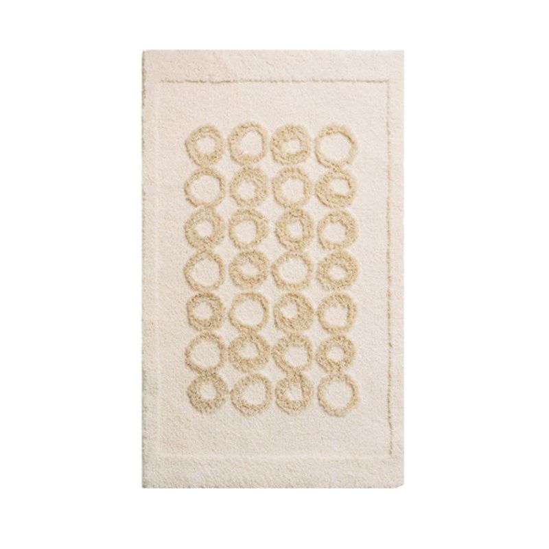 伽音法式奶油风高级植绒簇绒卧室飘窗床边毯吸水防滑可机洗地毯