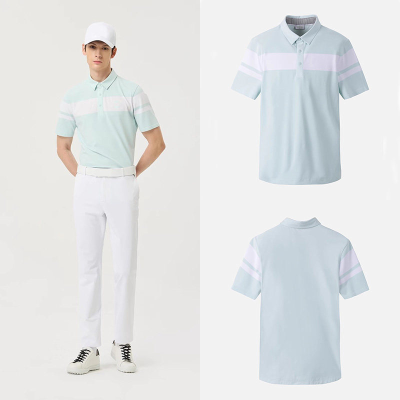 25年夏季新款高尔夫服装男士翻领短袖T恤时尚百搭休闲运动上衣
