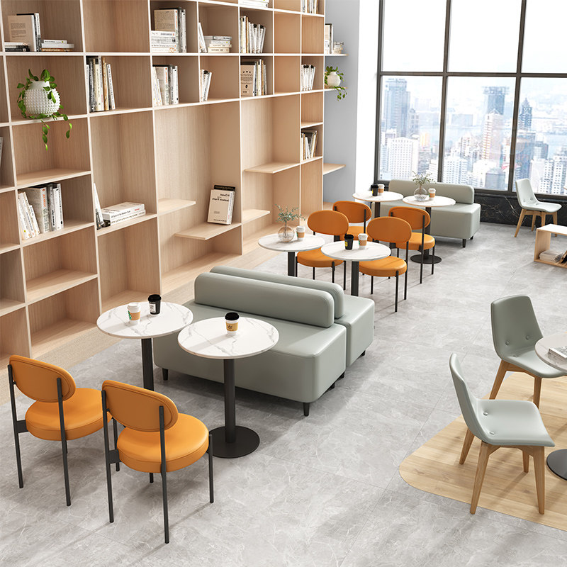 奶茶咖啡厅甜品店双人沙发桌椅组合北欧风休闲休息区影楼接待卡座