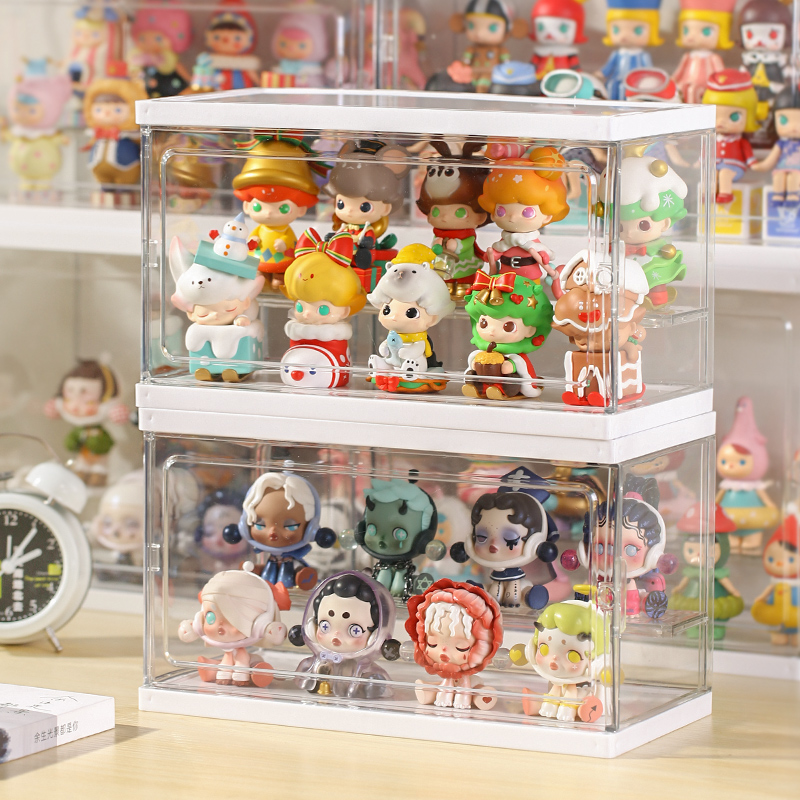 盲盒收纳展示架亚克力公仔柜子泡泡玛特收纳盒透明手办娃娃展示盒