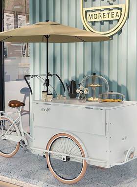 夜市骑摆摊推车夜市倒骑TIL驴轮餐车美流三食动小吃摊位车可行售